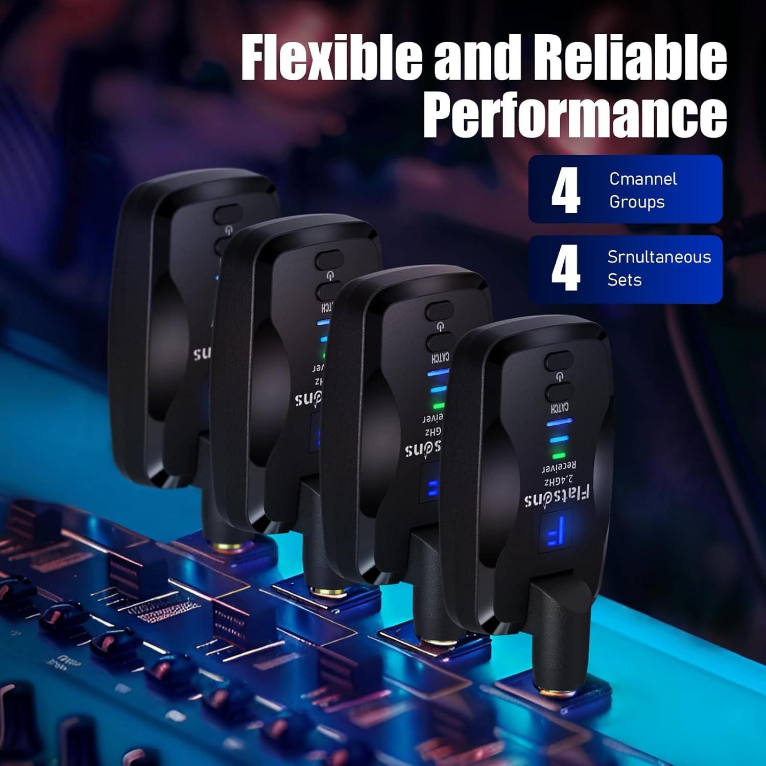 Wireless Guitar System Exclusive Mute Plug, 2.4 GHz Wireless Guitar Transmitter