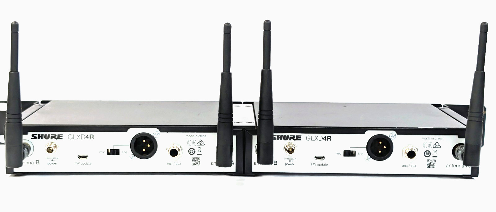 2 -SHURE/2-GLXD4R-Z2/ 2-GLXD1-Z2 / WL93 Lav Mic Bodypack Transmitters& Receivers