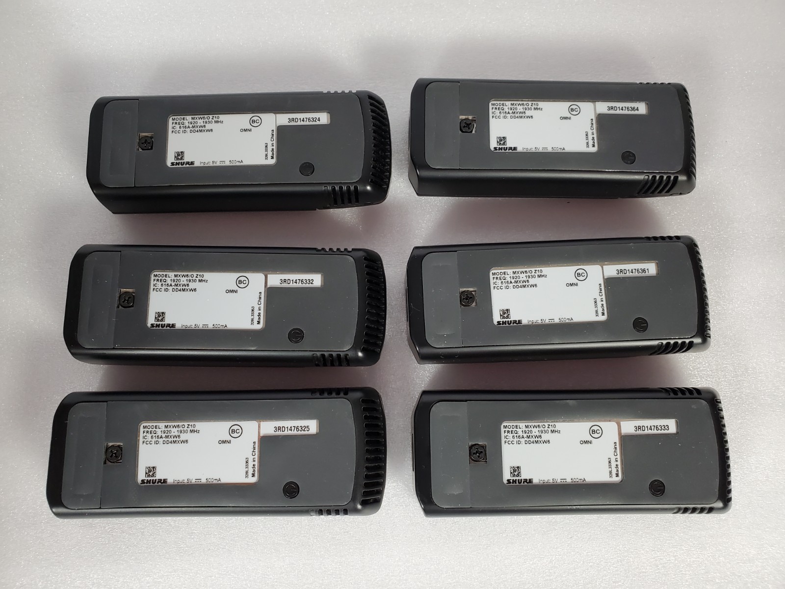 Shure MXWNCS8 8-Port Charging Station (4) MXW6/O-Z10 (2) MXW1/0 Z10 (1) SM58