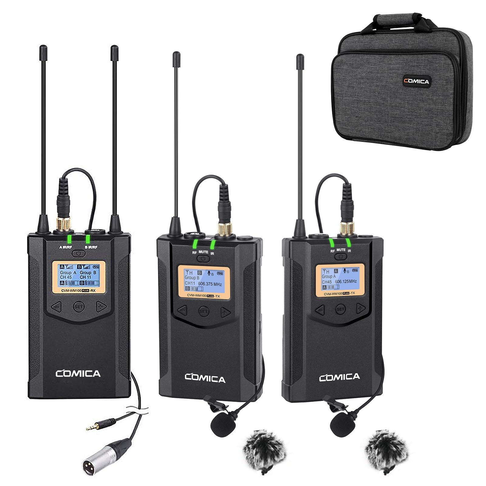 Comica CVM-WM100PLUS – Wireless Microphone System for Cameras, Camcorders, Sm…