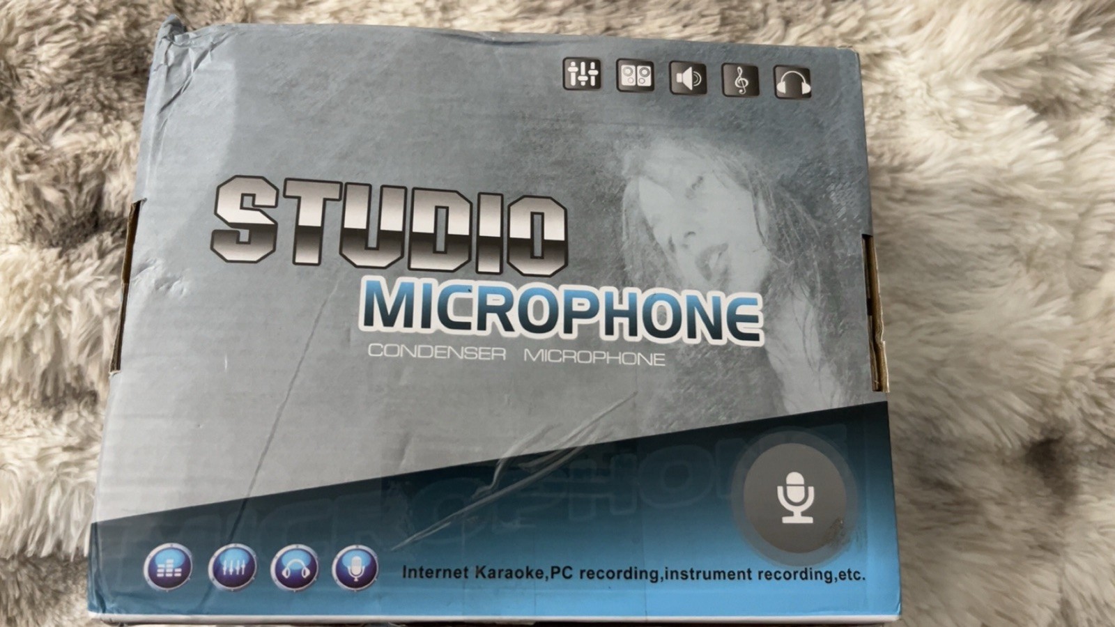 Condenser Microphone with V8S Sound Card, USB Wired, Sound Effect Buttons