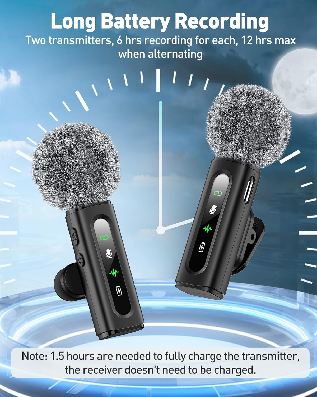 Clip-On Lavalier Microphone with Denoise Tech for Clear Audio in Any Environment