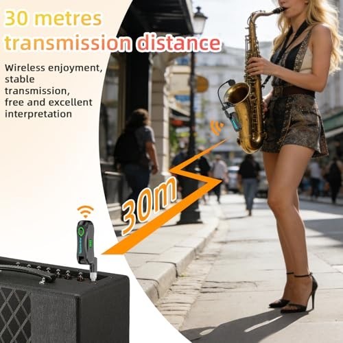 Wireless Clip-On Microphone System for Saxophone, Trumpet, Trombone & Flute – Un
