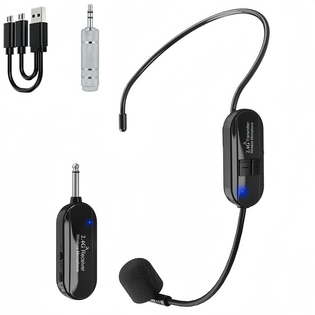 Wireless Microphone Headset System with 160FT Range and Clear Sound Quality