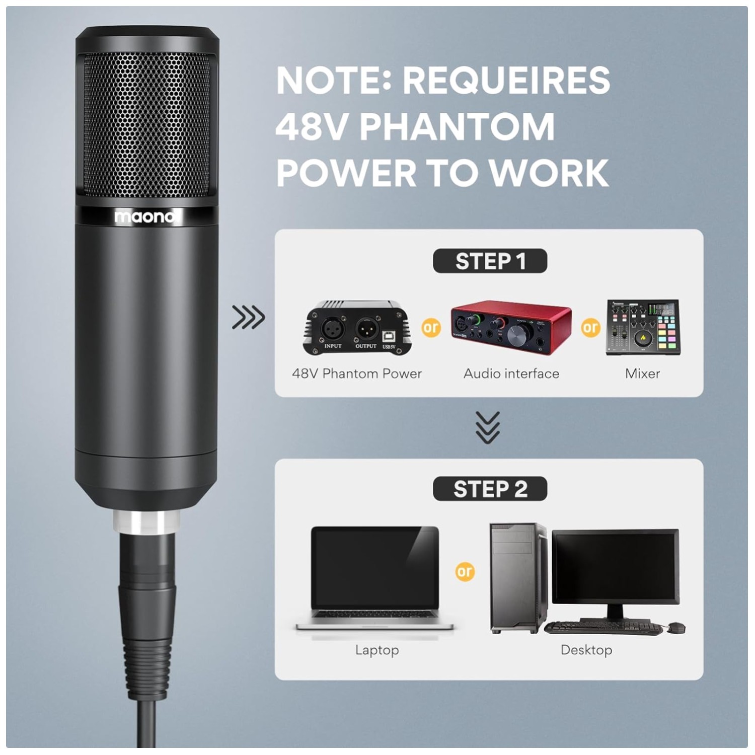 Professional XLR Condenser Mic Set | Boom Arm, Pop Filter