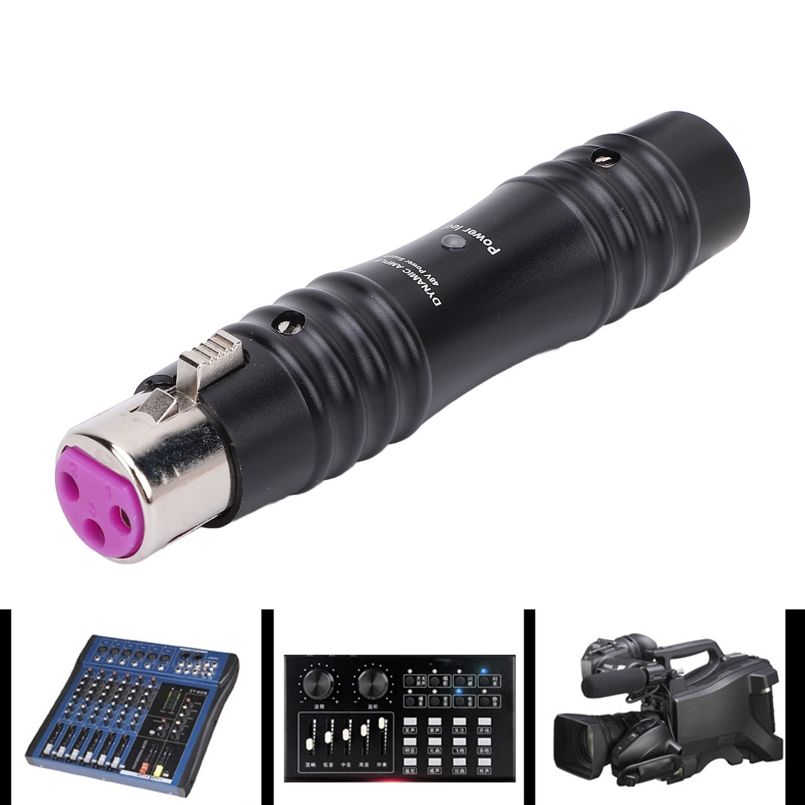 Dynamic Microphone Preamplifier Professional Noise Cancellation 48V XLR Mic MOGL