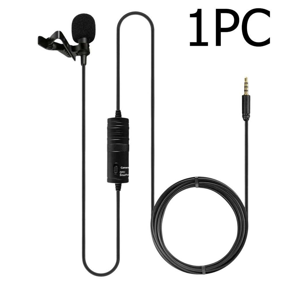 Universal 3.5mm Lavalier Microphone for Vlogging YouTube Interview Clip-on Audio