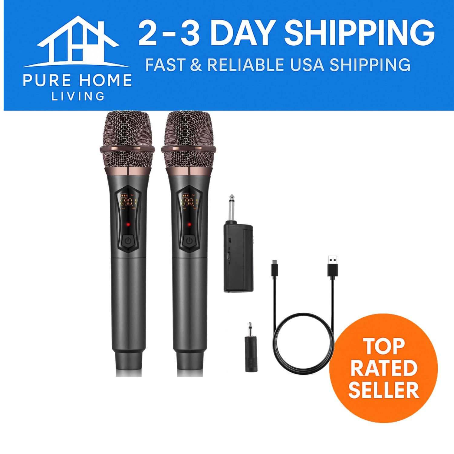 Versatile Wireless Microphone System for Karaoke, DJ & Events – 200ft Range