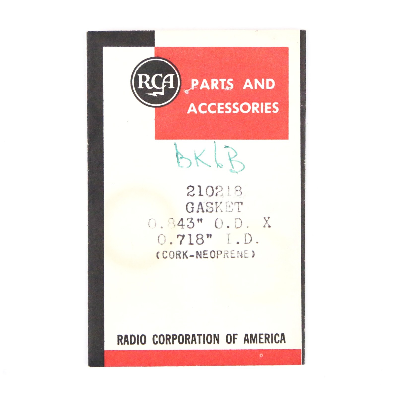 1950s RCA BK-6B Gasket Cork-Neoprene Part No 210218 Assembly Vintage Dynamic Mic