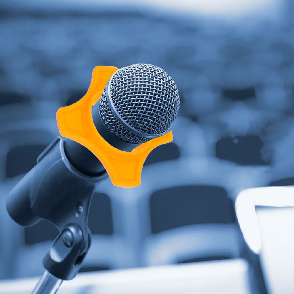 5pcs Microphone Silicone Stand Skidproof Circle Mic Anti- Replacement
