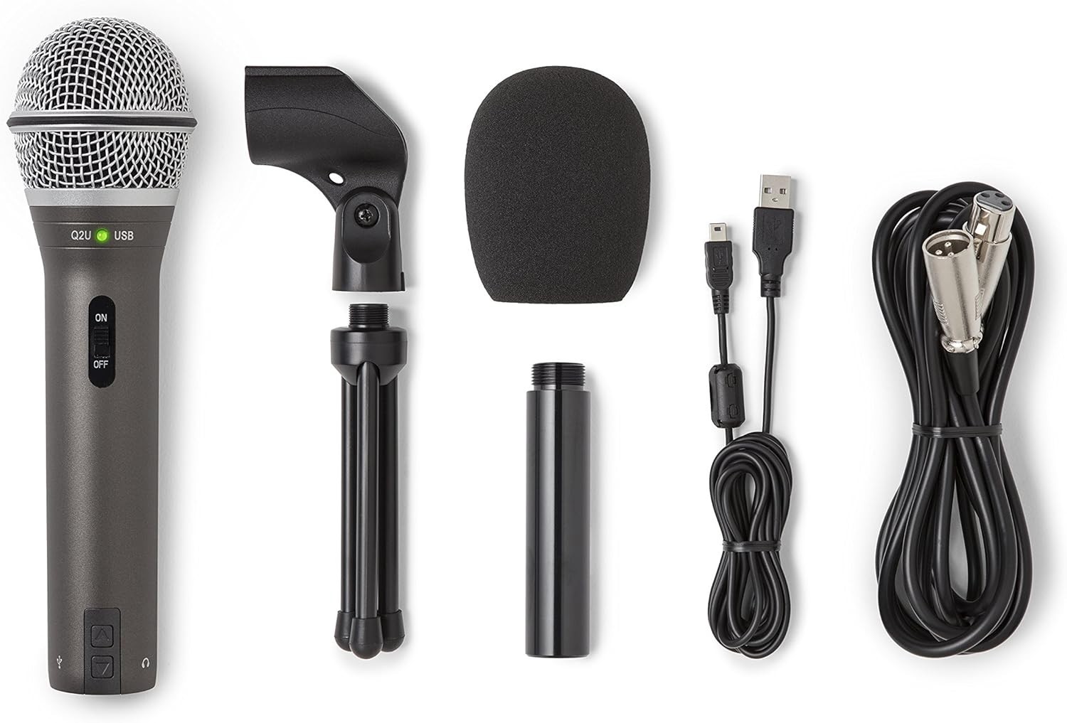 SAMSON Q2U Dynamic USB/XLR Handheld wired Microphone – Model # SAQ2U – Open Box