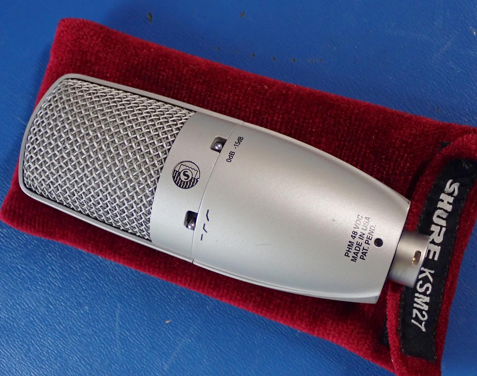 SHURE KSM27 Cardoid Microphone w/ Rubber Isolated Shock Mount ASM27 & XLR Cable