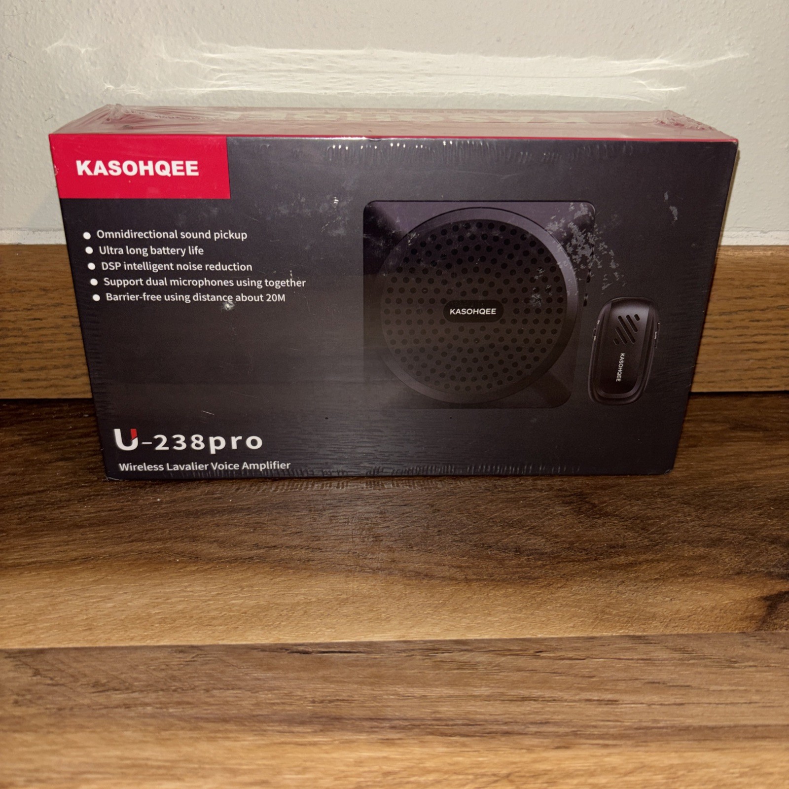 Kasohqee U-238 Pro Wireless Lavalier Voice Amplifier White