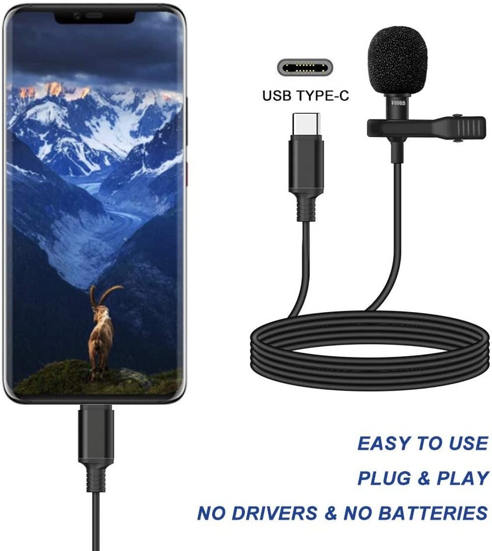 Type C to 3.5mm Micro Condenser Record Studio Tripod Live Stand for Cell Phone