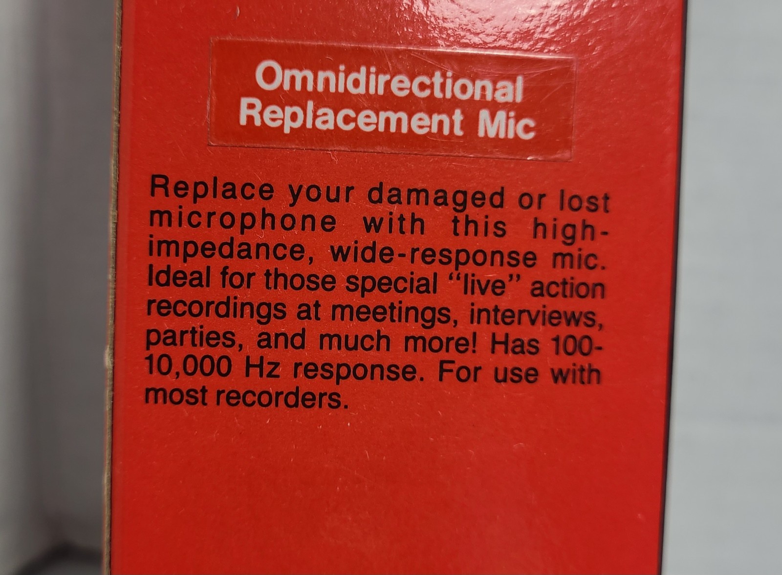 Optimus Electret Condenser Omnidirectional Replacement Microphone 6 Ft Cord