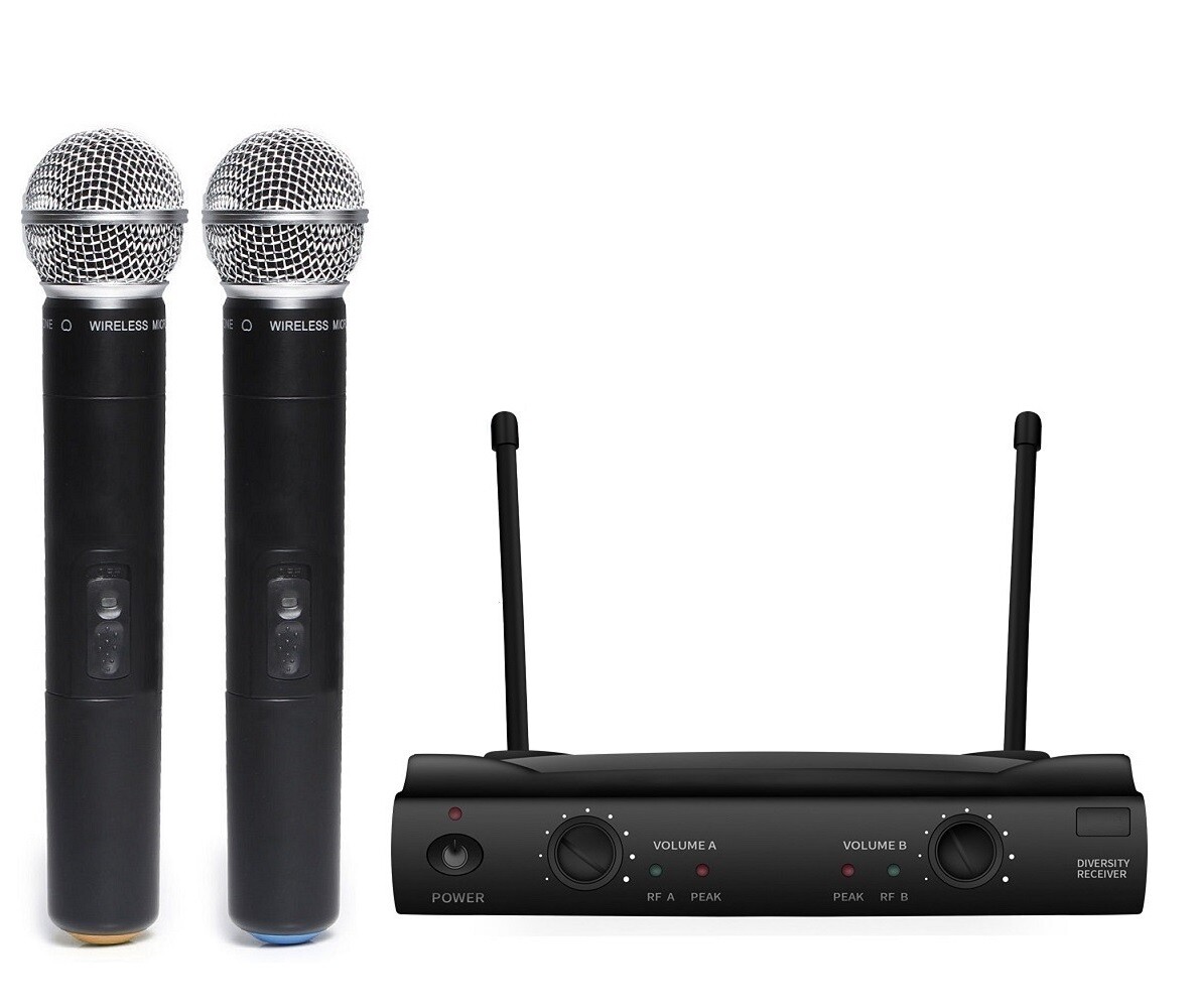 UHF Dual Channel Cordless Vocal Microphone Set for Shure UT24 SM58 Wireless Type
