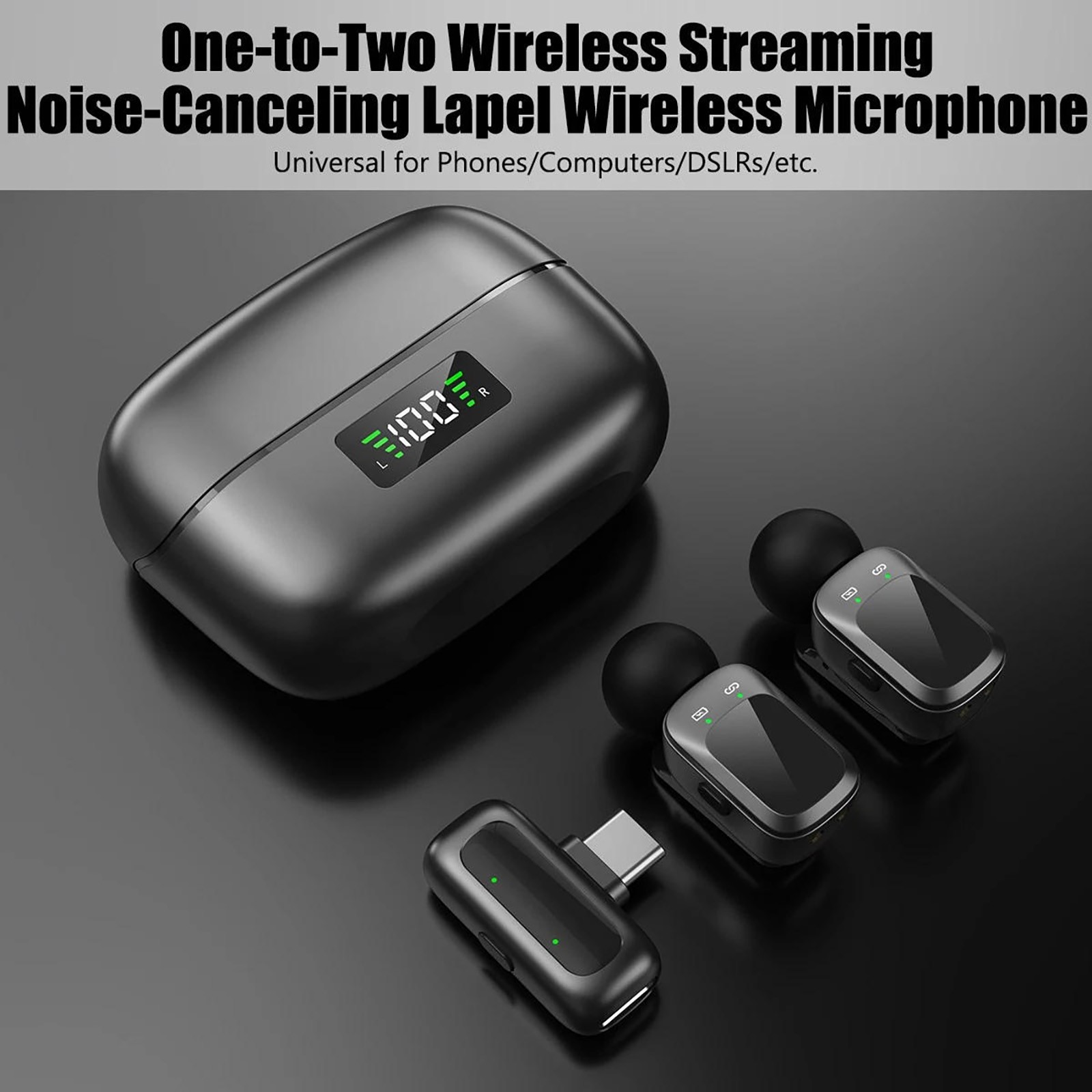 2.4G Wireless Microphone for Type-C Phone Tablet Laptop Video Recording Vlog