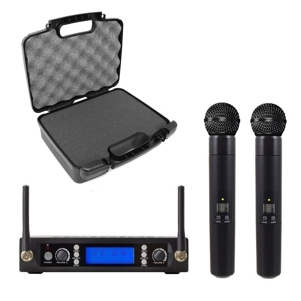 Church Wireless Microphone System for Shure SM58 Vocal Mic Black Carrying Case