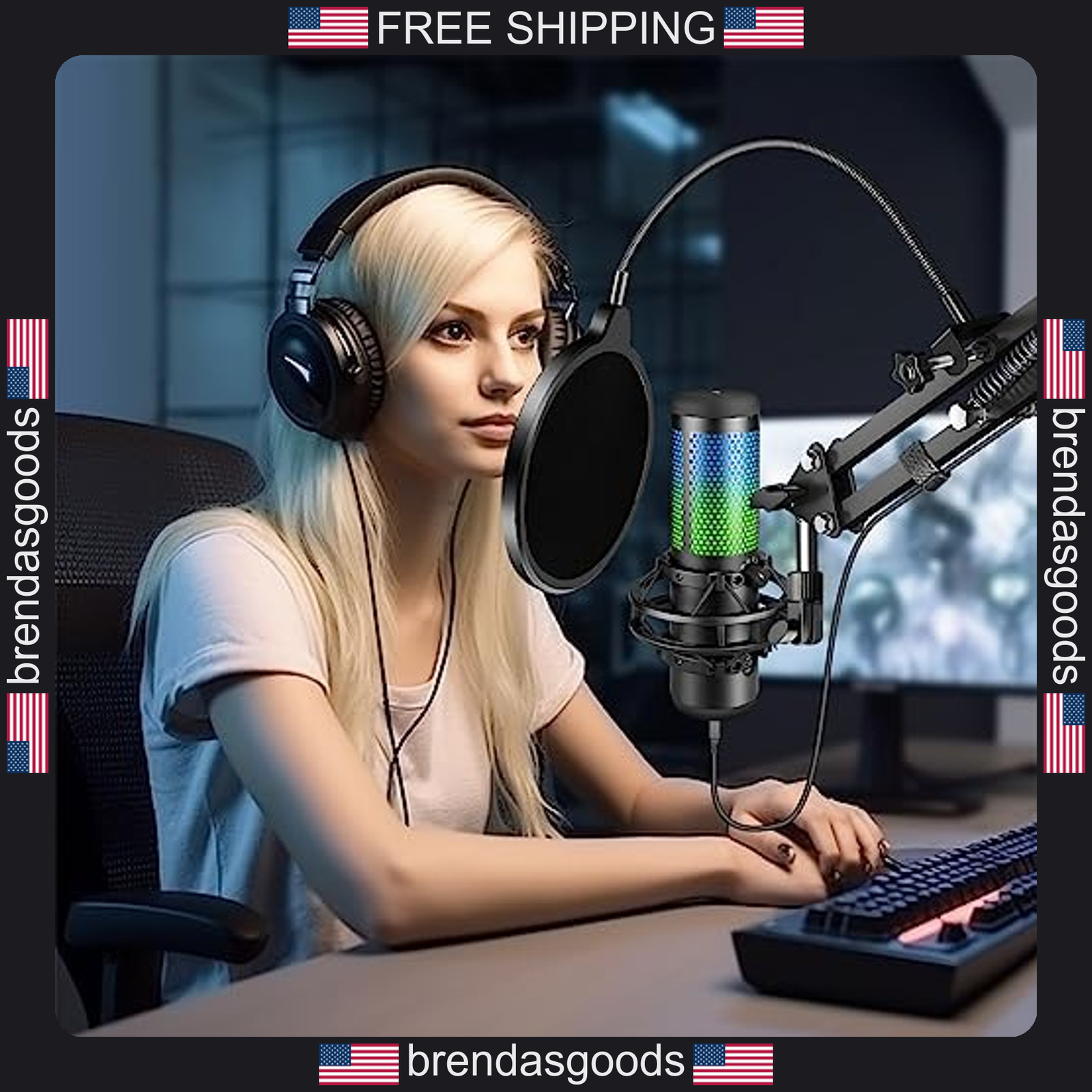 Microphone Pop Filter Double Layer Wind Screen for Blue Yeti and More