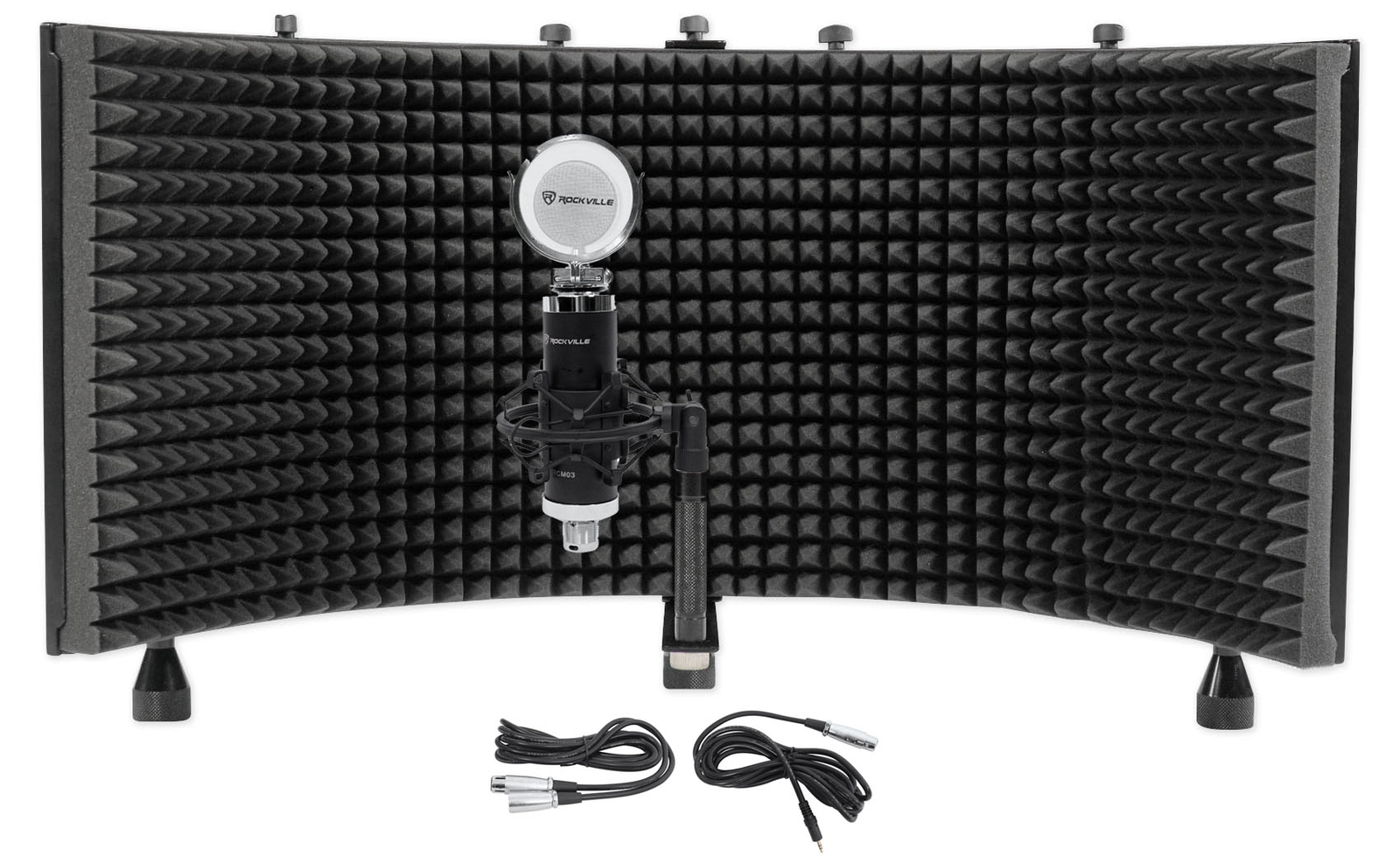 Rockville RCM03 Pro Studio Recording Condenser Microphone Mic+Shock Mount+Shield