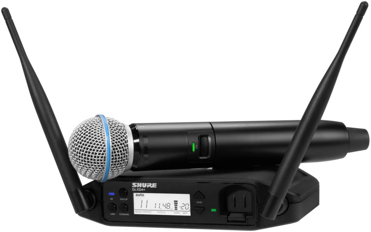 Shure GLXD24+/B58-Z3 Digital Wireless Handheld Mic System Transparent Audio