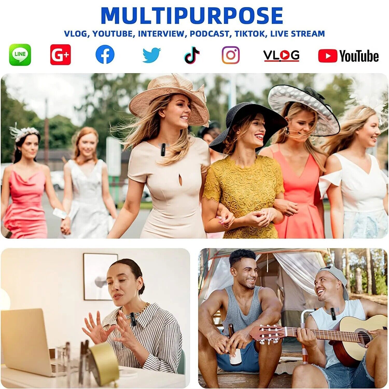 BOYA BOYALINK A2 Wireless Lavalier Microphone Mini Mic for iPhone Camera Android