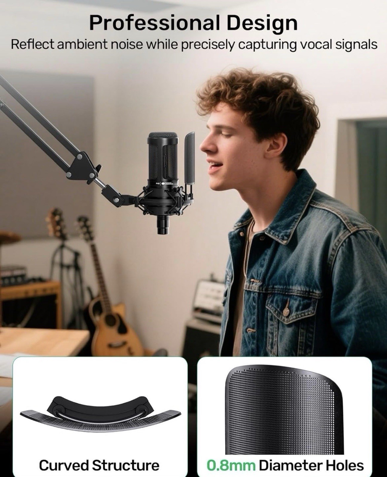 Metal Windscreen Pop Filter Compatible w/Audio Technica at2020 at2035 *READ…