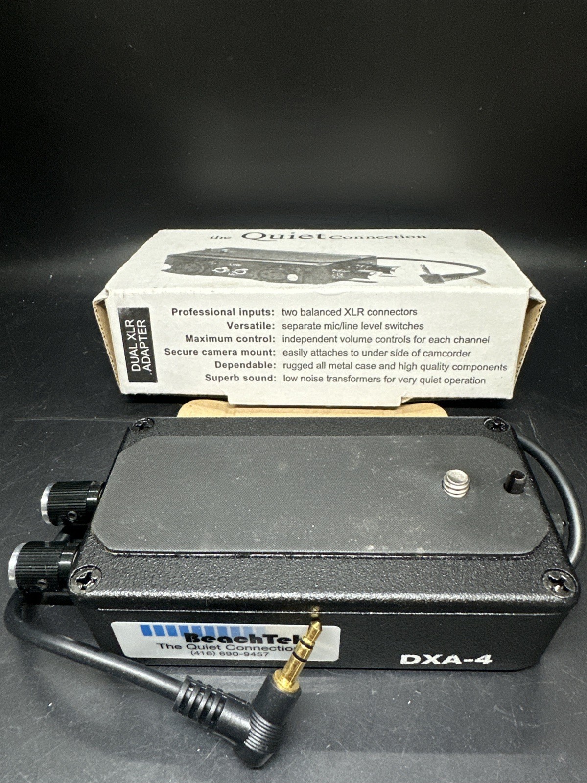BeachTek DXA-4 2 Channel Mixer XLR Adapter Camera Camcorder Pro Audio Adapter