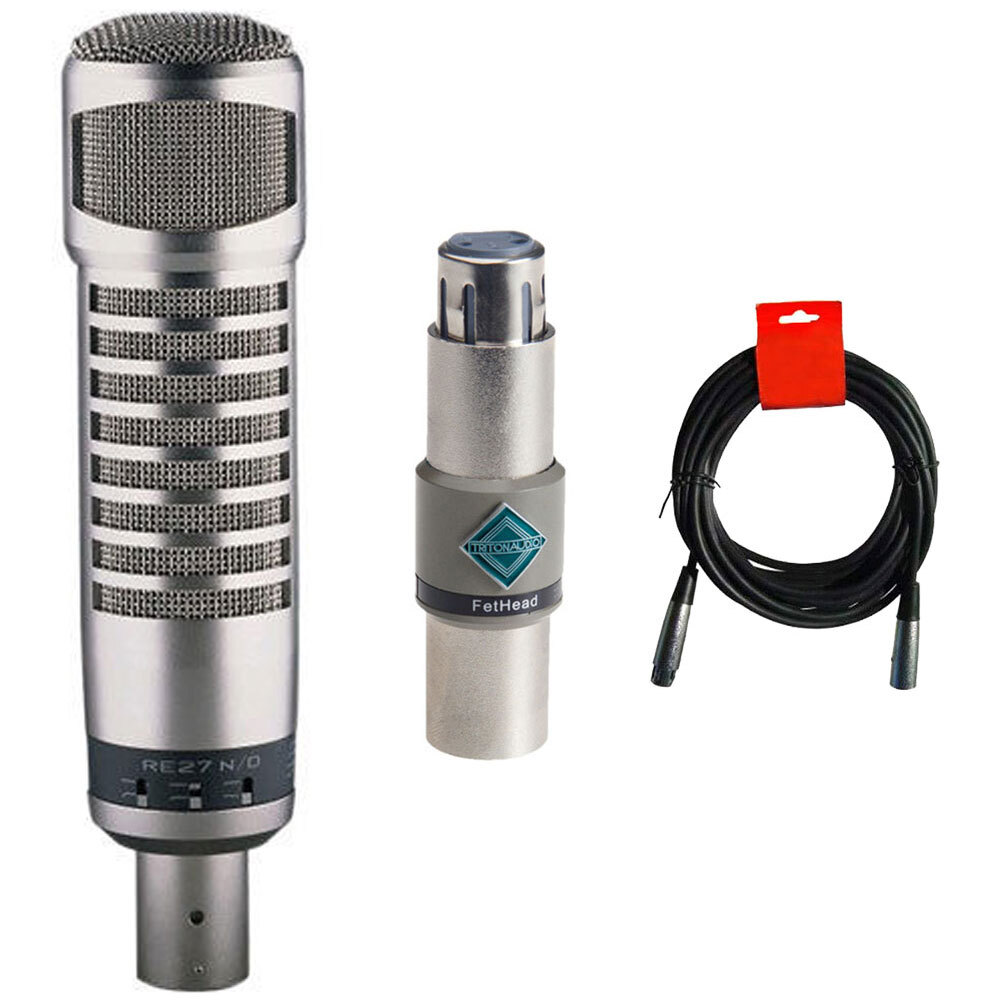 Electro-Voice RE27N/D Dynamic Mic Bundle w/ Fethead Line Mic Preamp, & XLR