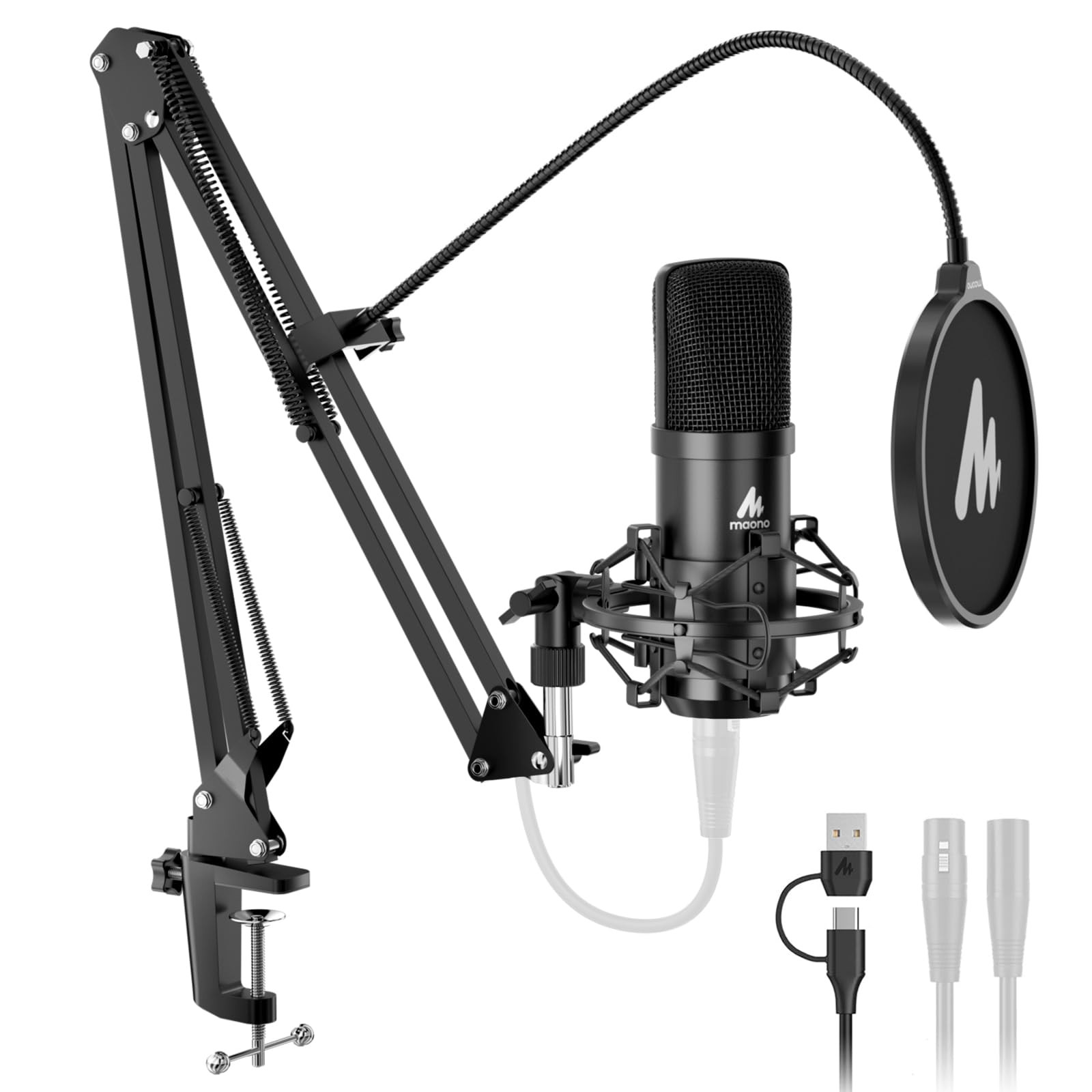 Condenser Mic MAONO A04 Gen2 XLR USB 192kHz 24Bit Kit