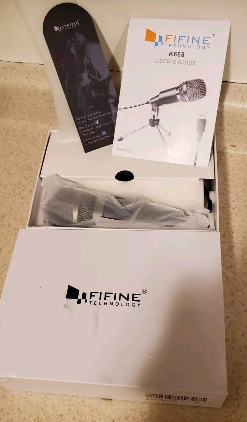 Fifine Microphone K668 USB Condenser Microphone NIB NEW MIC SHIP FAST FREE