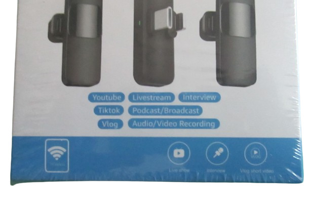 Maybesta Professional Wireless Lavalier Lapel Microphone USB C/ iPhone Black