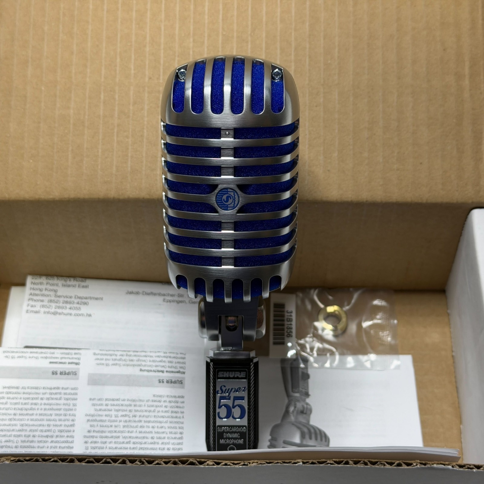Shure Super 55 Deluxe Microphone Vintage Supercardioid Dynamic Authentic Open B