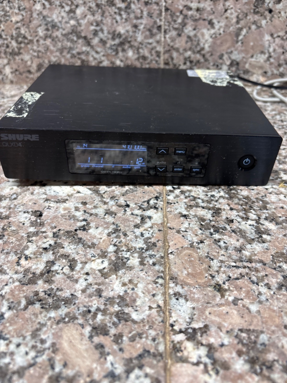 SHURE QLXD4 G50 Band Wireless Mic Receiver w/Power Supply 470-534MHz
