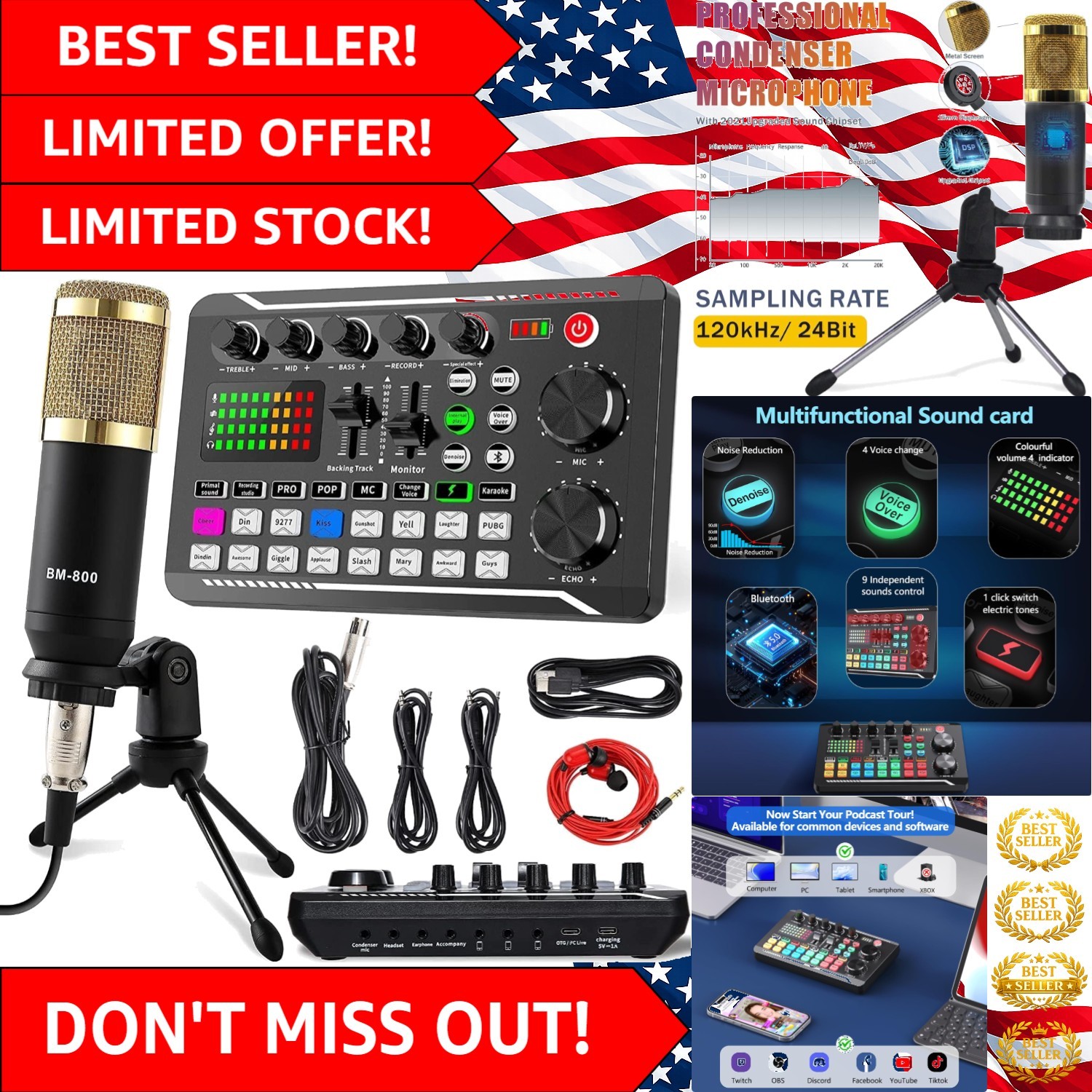 All-in-One Podcast Equipment Bundle for Quality Streaming & Recording Adventures
