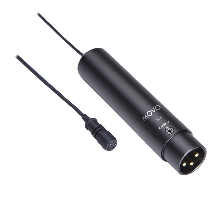 Movo LV4-C XLR Lavalier Cardioid Condenser Microphone + Tie Clip on & Windscreen