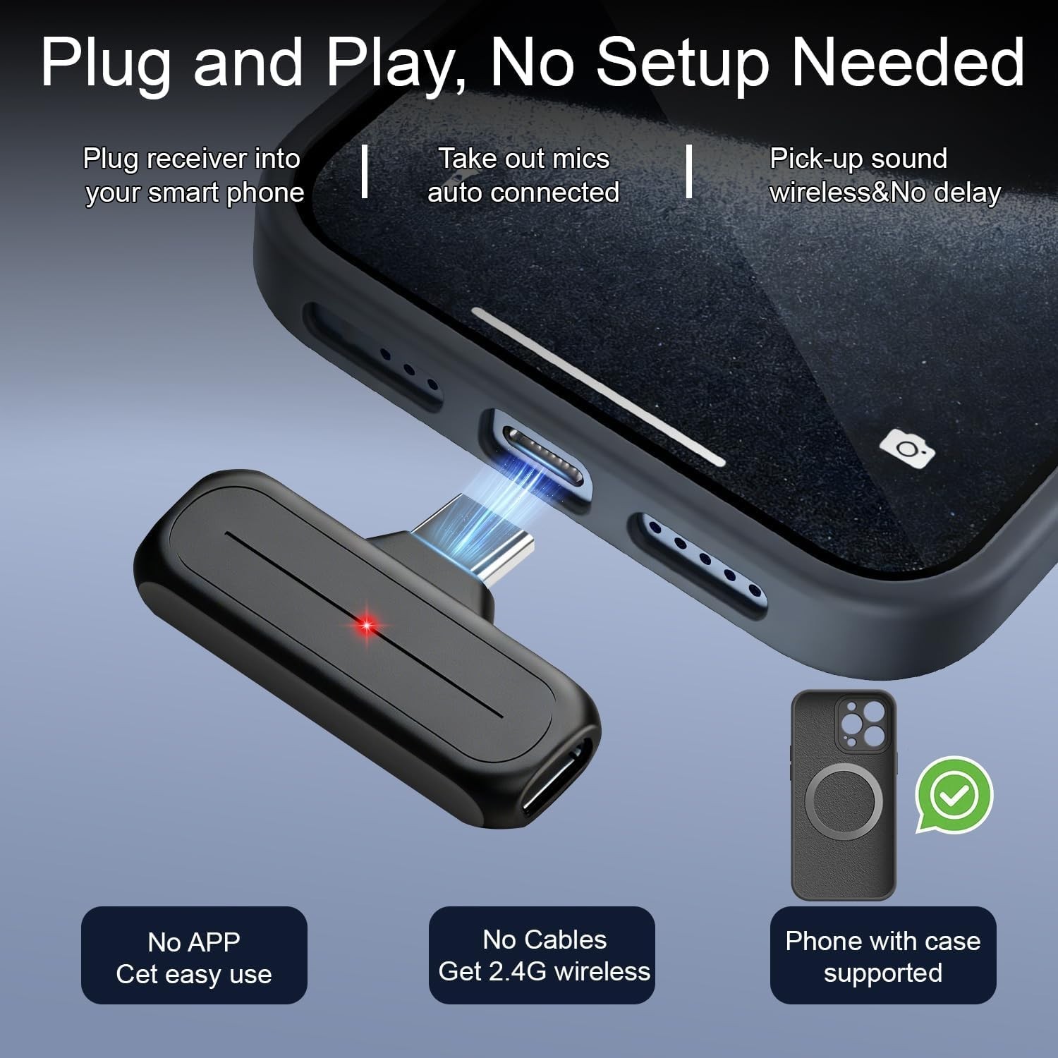 Dual Wireless Mini Lavalier Microphones with Charging Case – 6 Hour Battery Life