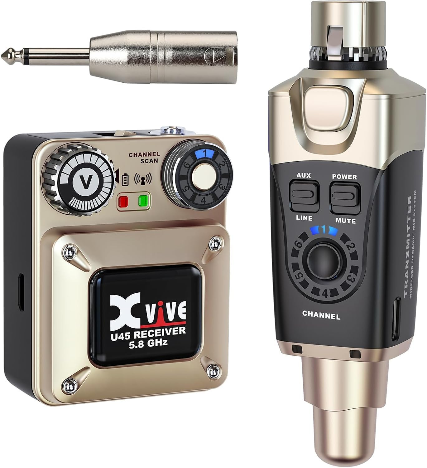 U45 Wireless in Ear Monitor System 5.8Ghz IEM System Transmitter and Bodypack Re