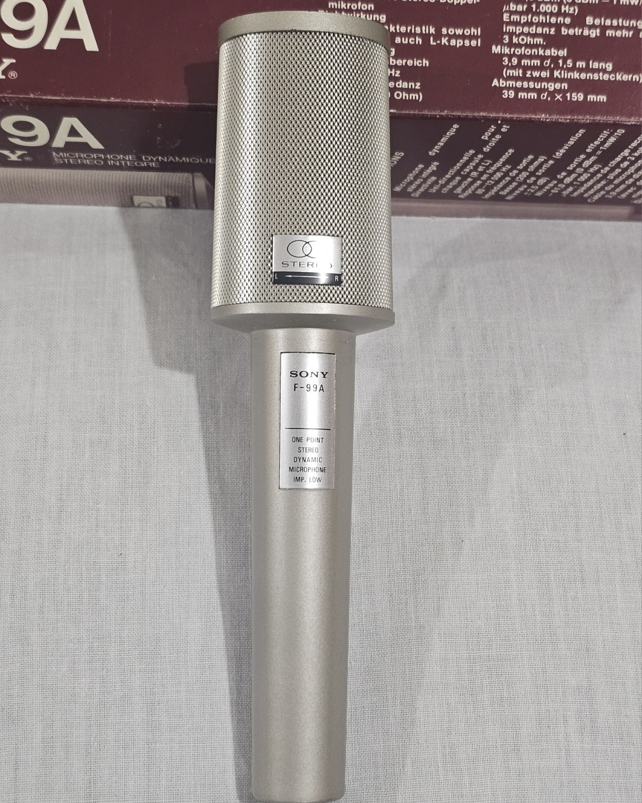 *EUC* Rare/Vtg/Orig. Box Sony F-99A One-Point Stereo Dynamic Mic Made In Japan