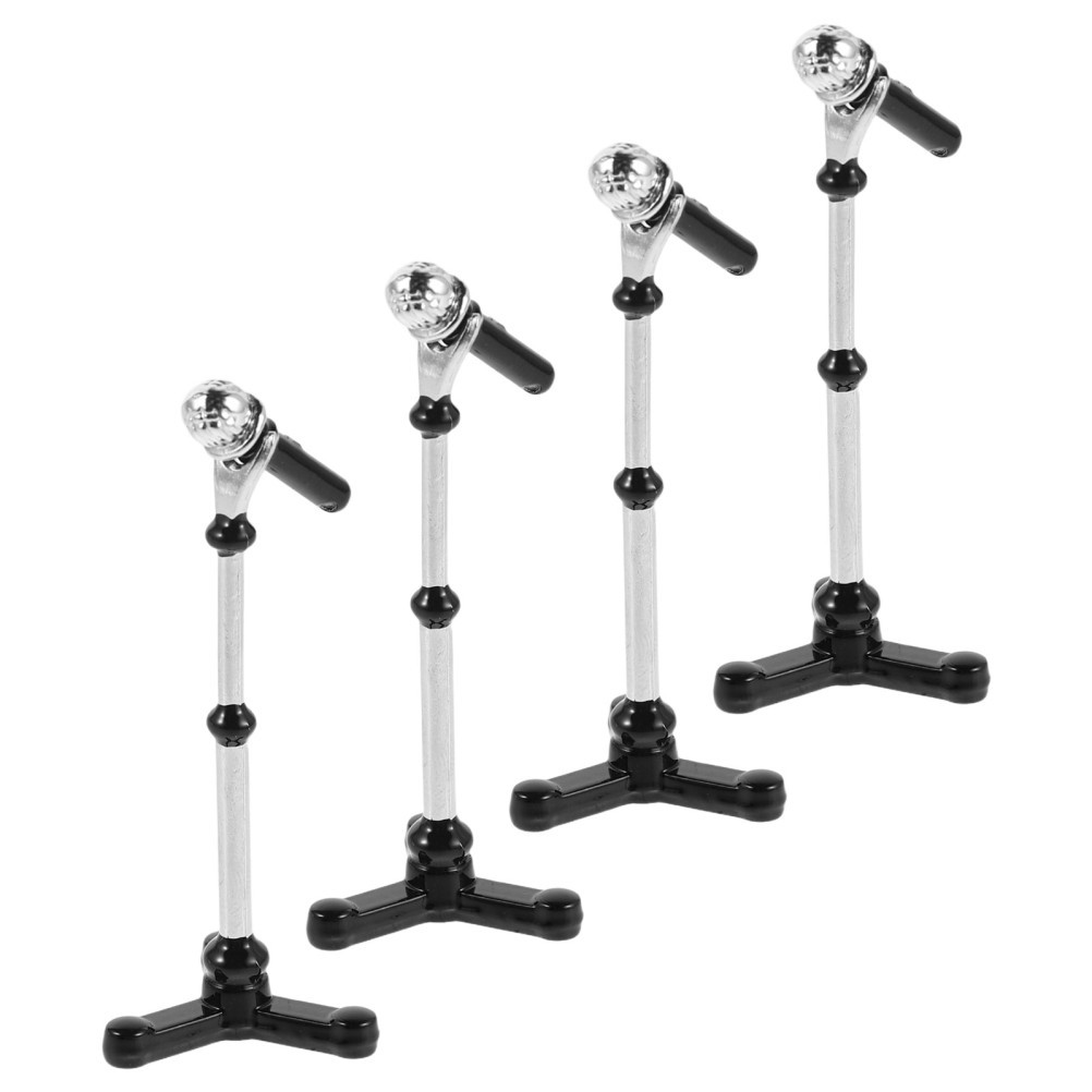 4pcs Miniature Microphone Toys for Children: Retro Mini Mic Simulation Props
