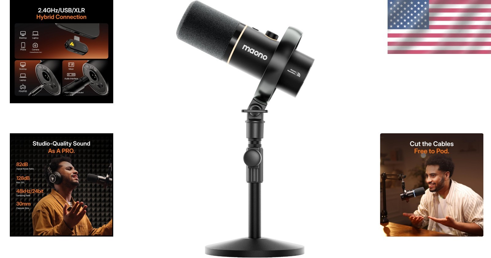 Wireless Dynamic Podcast Microphone – Pro Quality