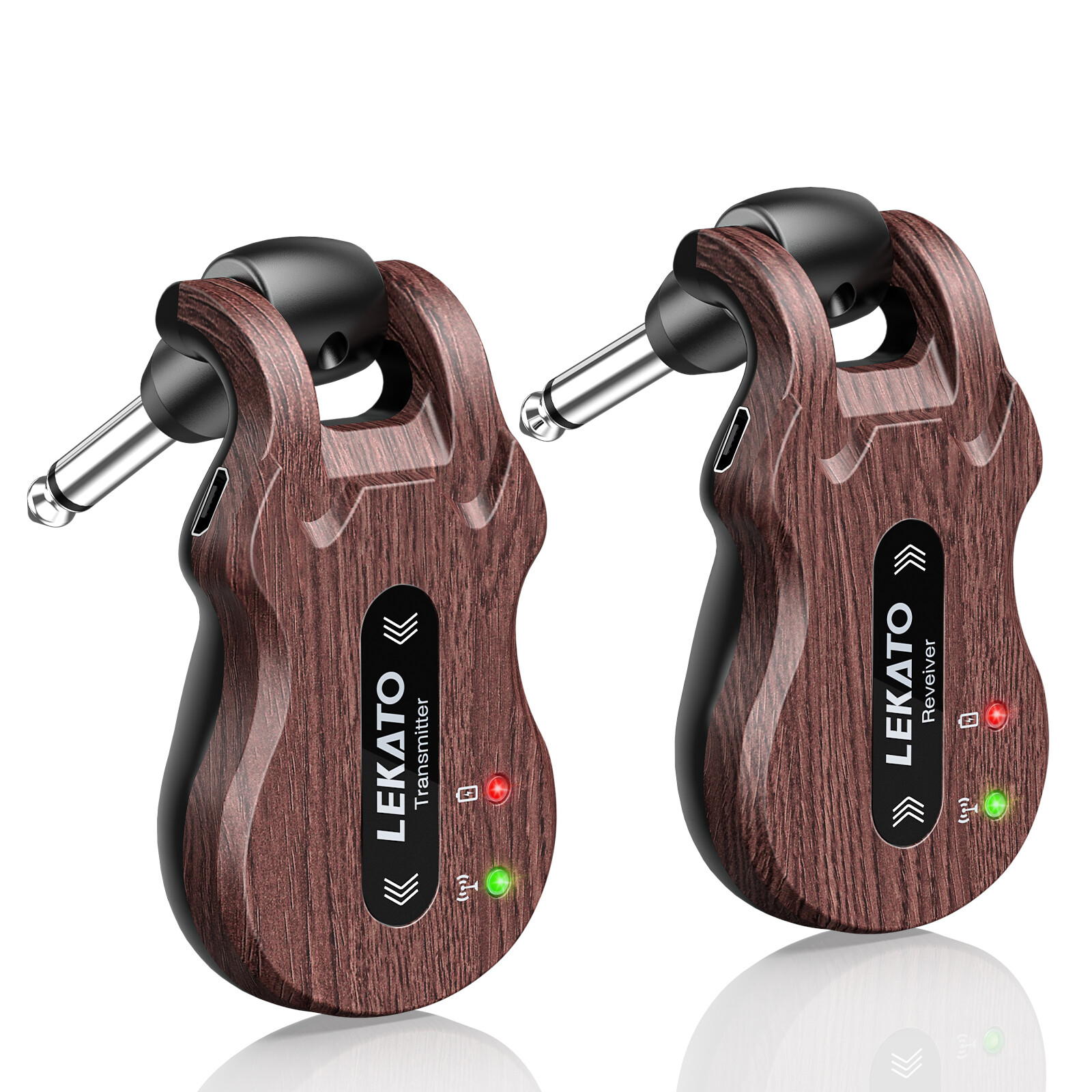 LEKATO Wireless Guitar Transmitter Receiver 4 Channels No-interference WS-50