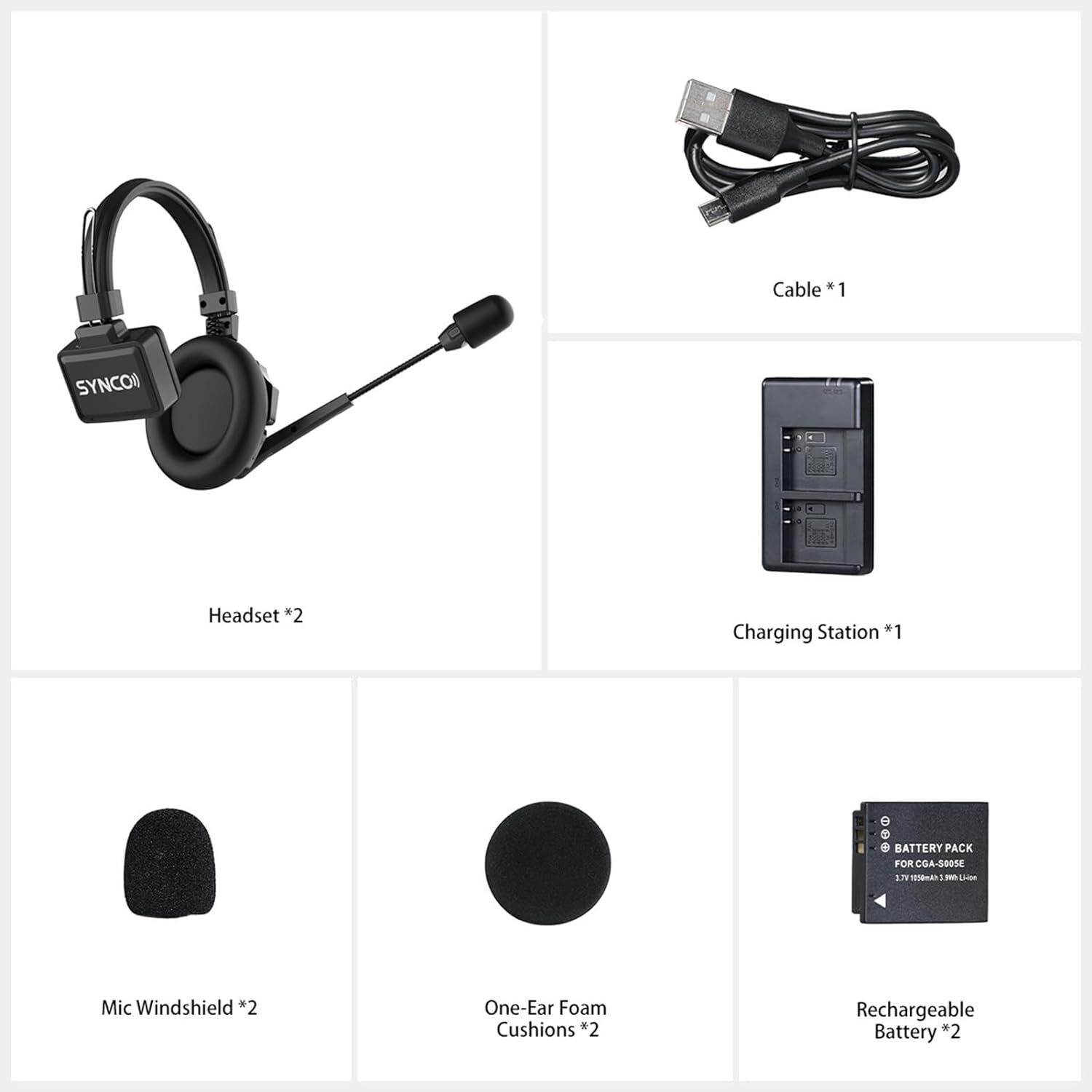 SYNCO XTalk X2 Wireless Intercom Headset System 2.4GHz Communication Headset