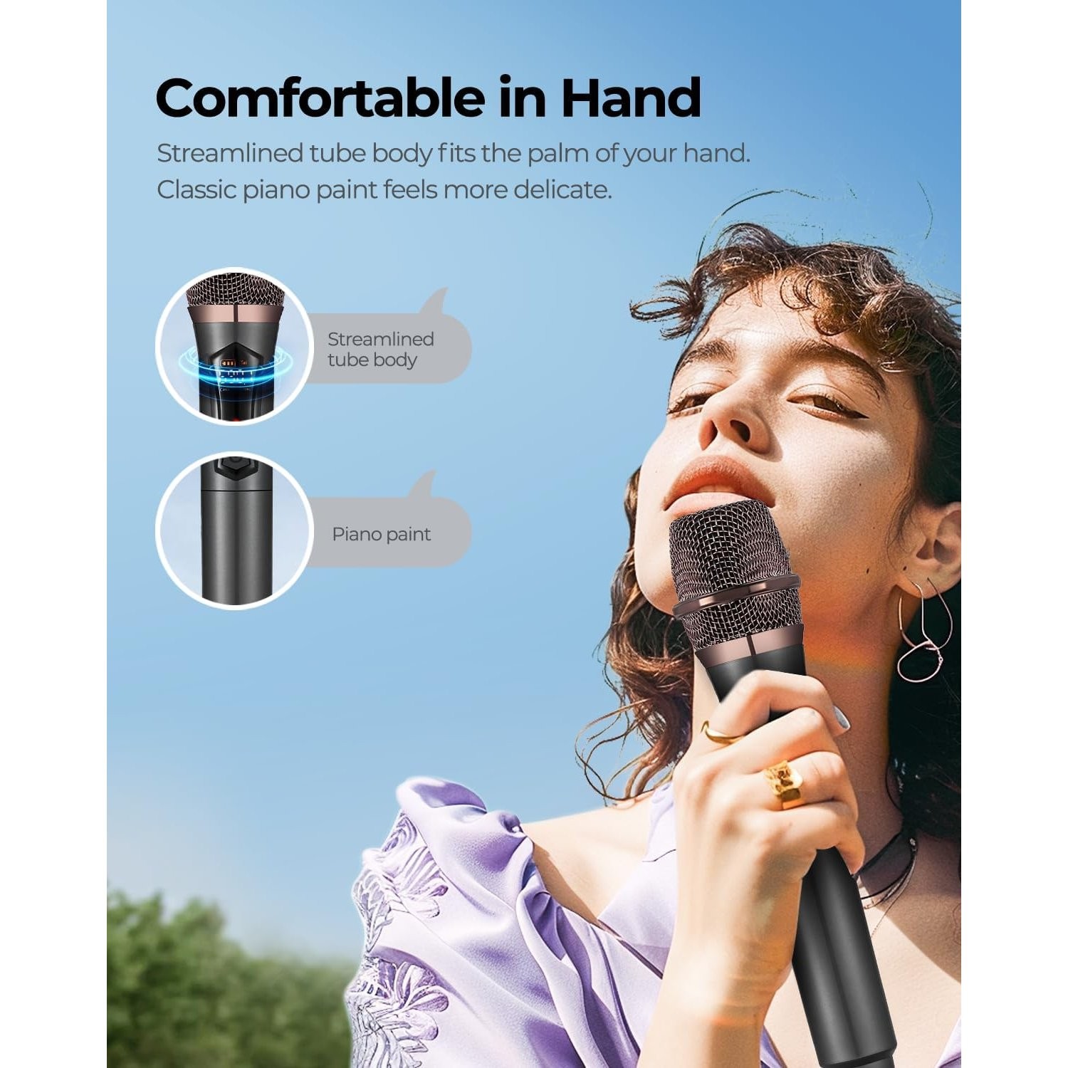 Portable Wireless Microphone with 50H Battery Life for Events and Performances
