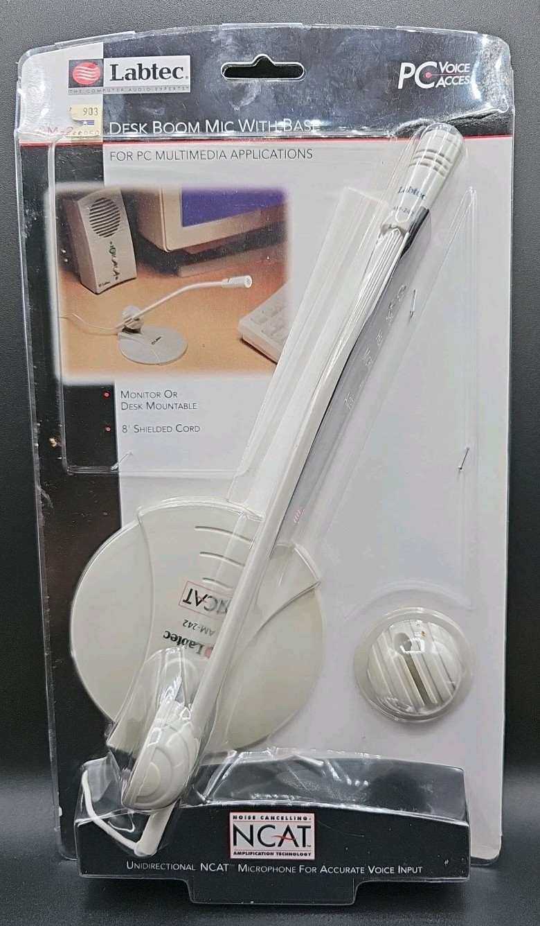 Labtec Desk Boom Microphone with Base Noise Cancelling New