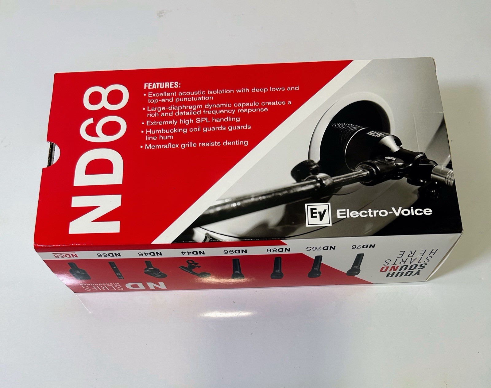 Electro-Voice ND68 Dynamic Supercardioid Bass Drum Microphone Black New