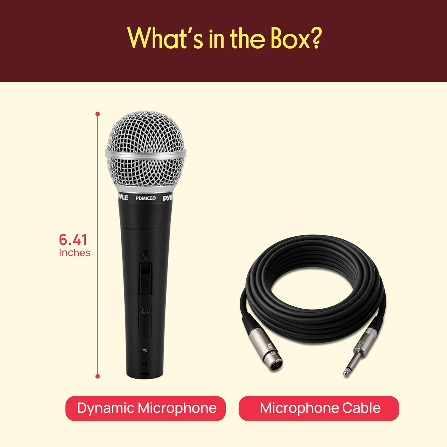 Pyle Professional Dynamic Vocal Microphone – Moving Coil Dynamic Cardioid Unidir