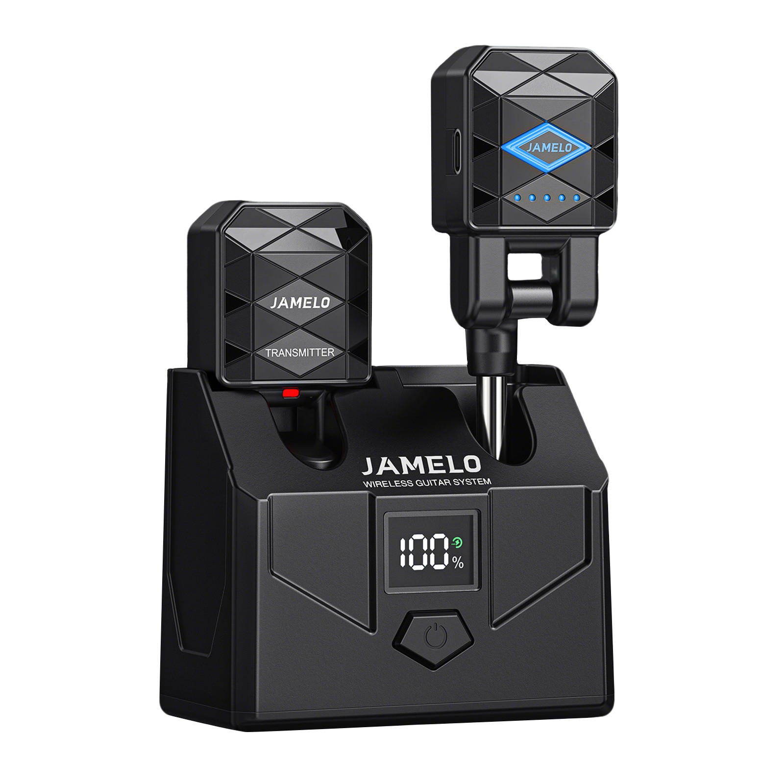 2.4Ghz Wireless Guitar Transmitter Receiver 4 Channels 15H Playtime Charging Box
