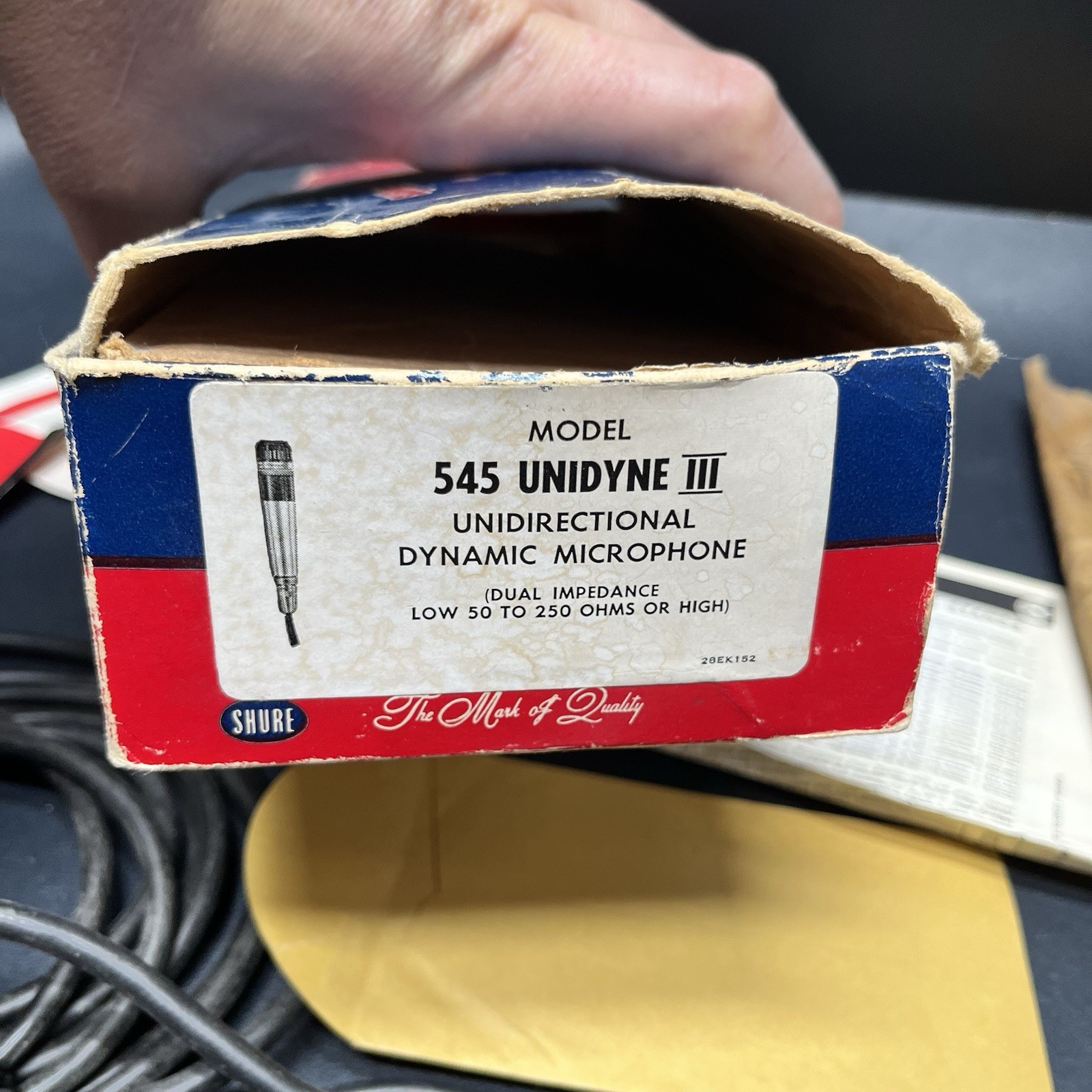Vtg Shure 545 Unidyne III Microphone, MADE IN USA. Untested Box & Cables Extras