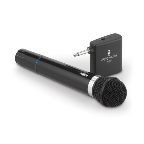 Singing Machine SMM107 Unidirectional Dynamic Wireless Microphone, Black NEW!